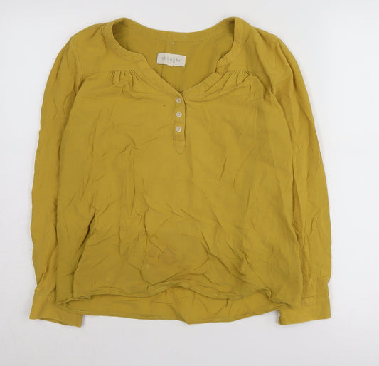 Thought Women's Yellow Cotton Blouse Size 10