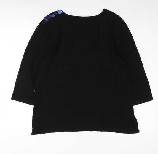 TIGI Women's Black & Blue Graphic Pullover Sweatshirt, Size 14