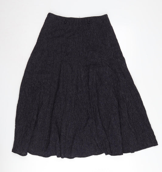 Viyella Women's Black Midi Flare Skirt Size 8