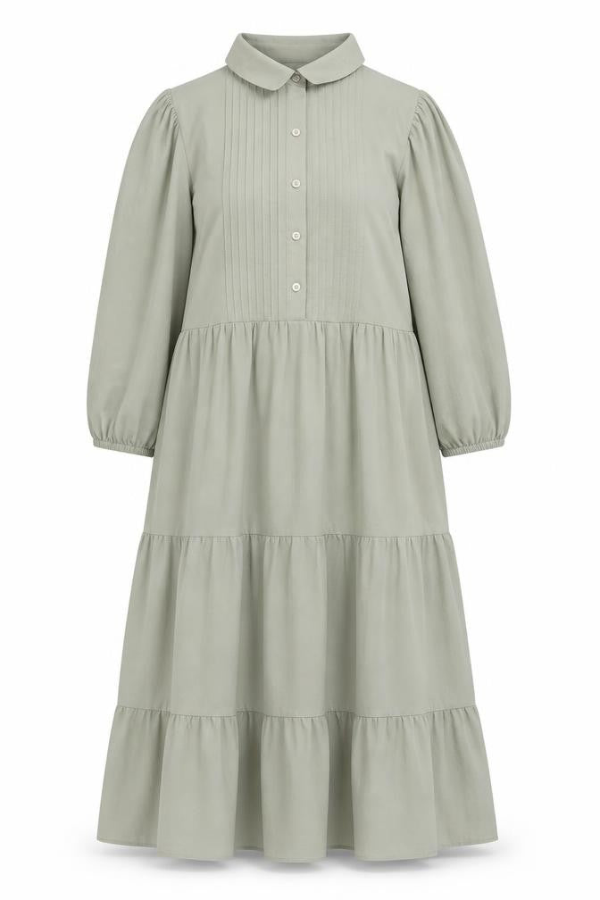 ASOS DESIGN Women's Green Collared Midi Shirt Dress