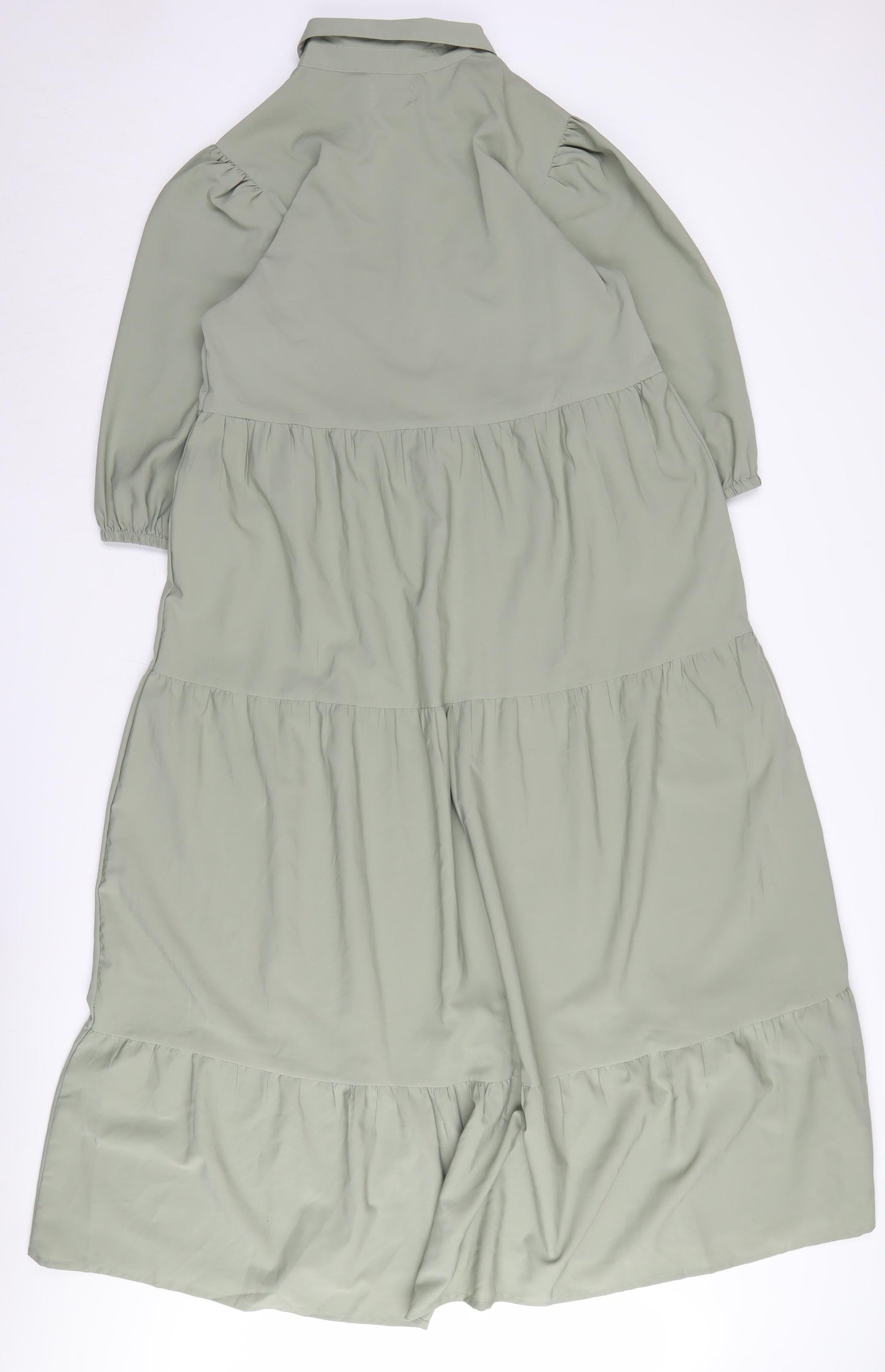 ASOS DESIGN Women's Green Collared Midi Shirt Dress