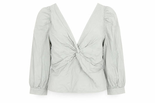 Womens UK Size S Abercrombie & Fitch Grey Cotton Blend Blouse