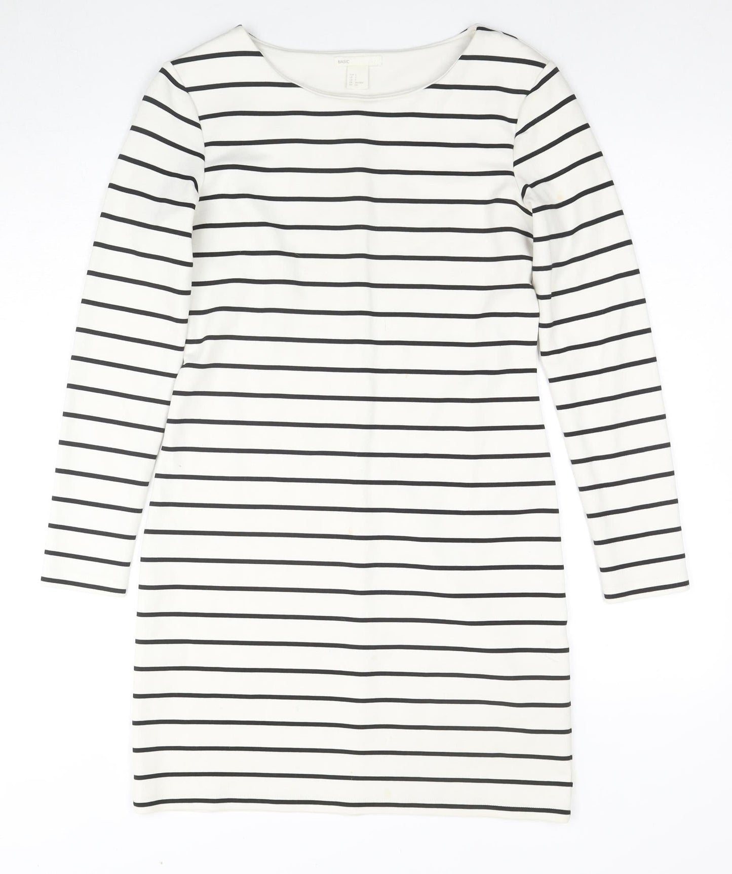 H&M Women's White Striped Shift Dress S