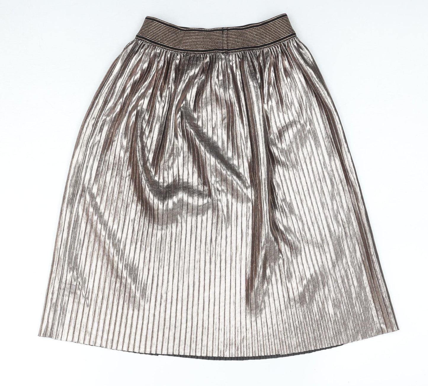Next Women Silver Pleated Midi Skirt