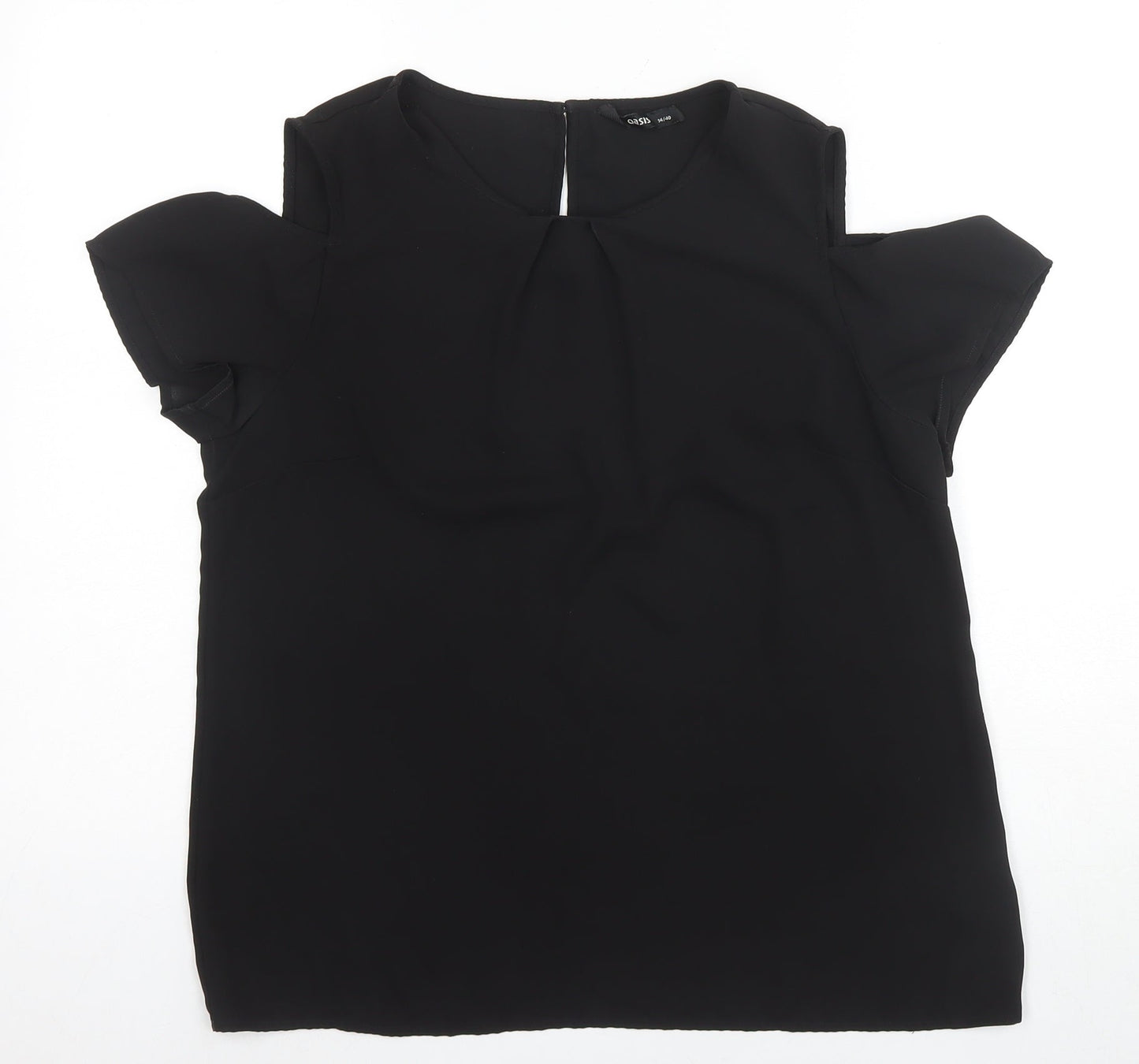 Oasis Women's Black Cold Shoulder Blouse UK 14