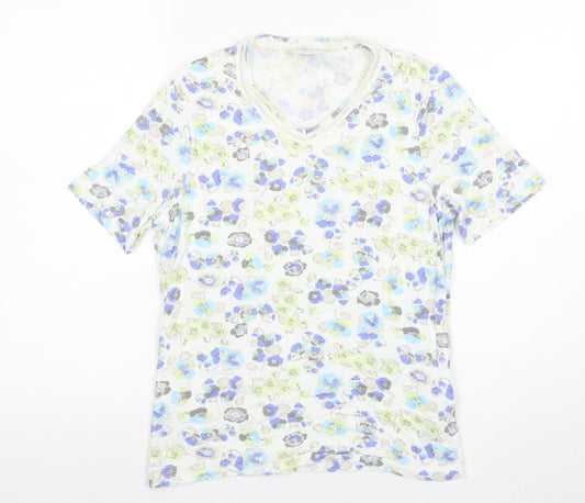Eastex Women's Floral Multicoloured V-Neck Top
