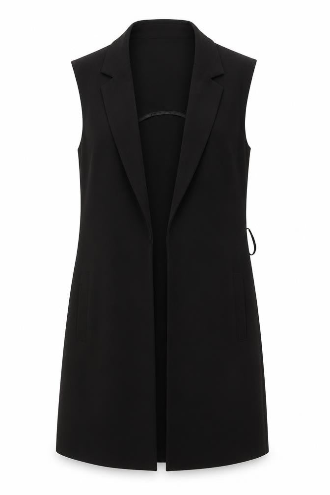 Womens UK Size 8 Regular Jane Norman Black Polyester Blend Waistcoat