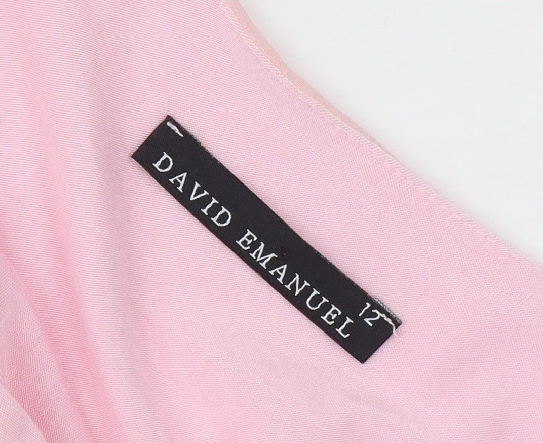 David Emanuel Women's Pink Kimono Blouse - Size 12