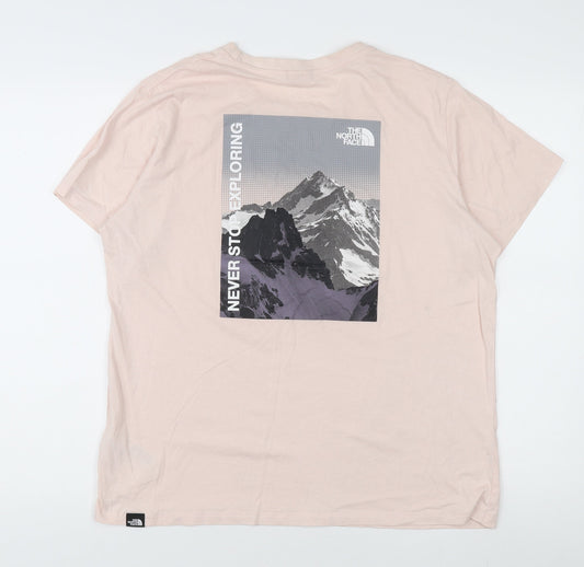 The North Face Women's Pink L T-Shirt with Graphic Design