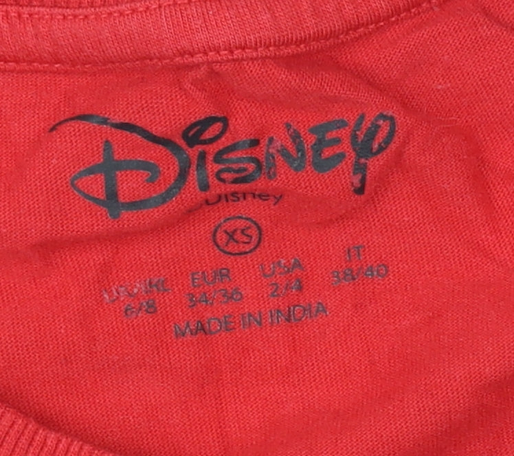 Disney Unisex Adults Red XS Graphic T-Shirt