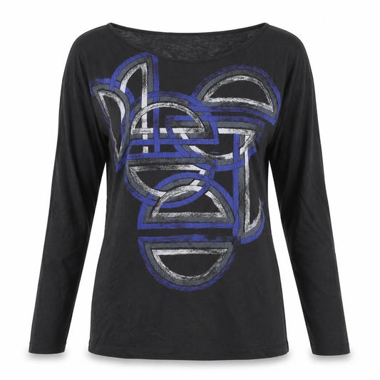 Womens UK Size XS Diesel Black Cotton Blend T-Shirt