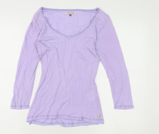 White Stuff Women's Purple V-Neck T-Shirt, Size 10