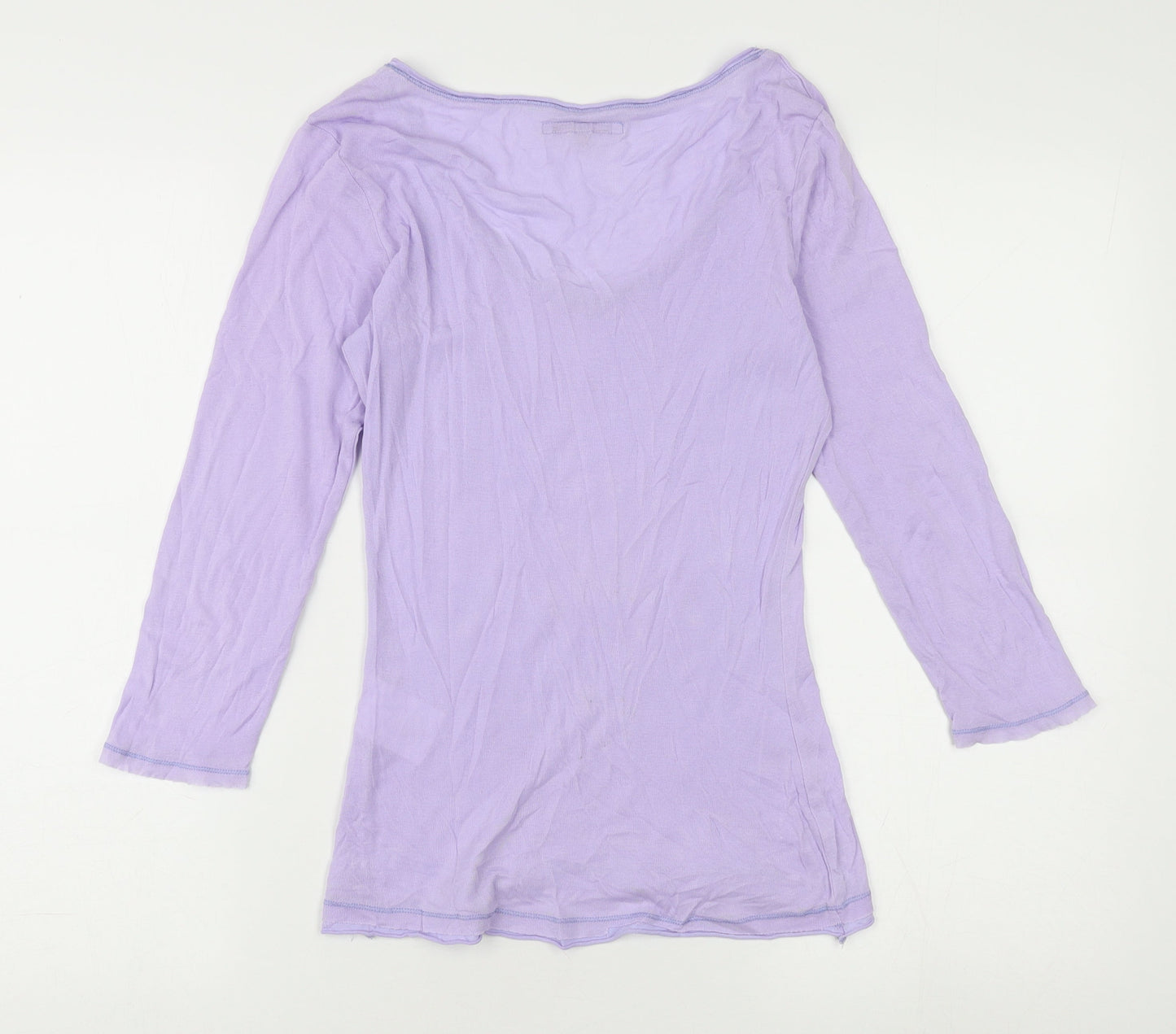 White Stuff Women's Purple V-Neck T-Shirt, Size 10