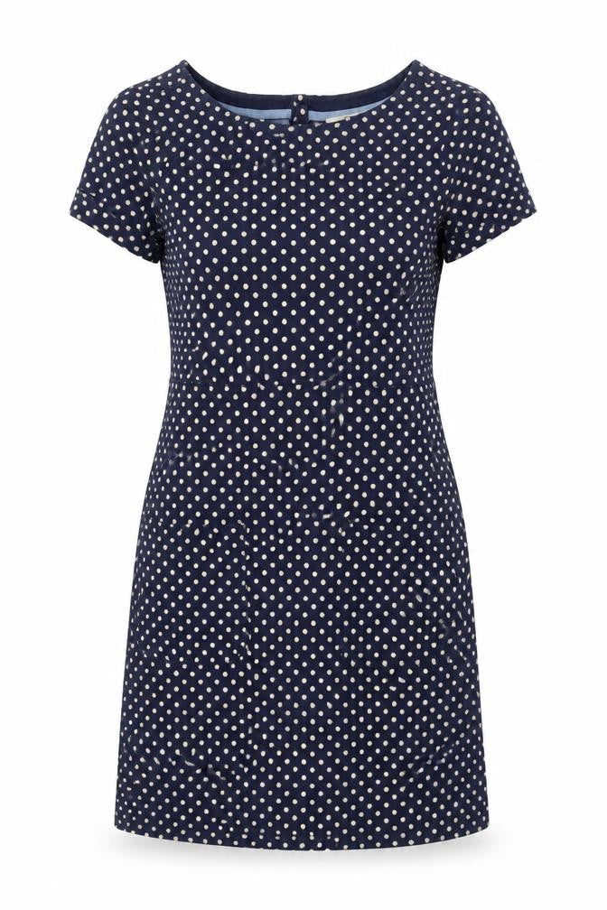 White Stuff Women's Blue Polka Dot Shift Dress Size 10