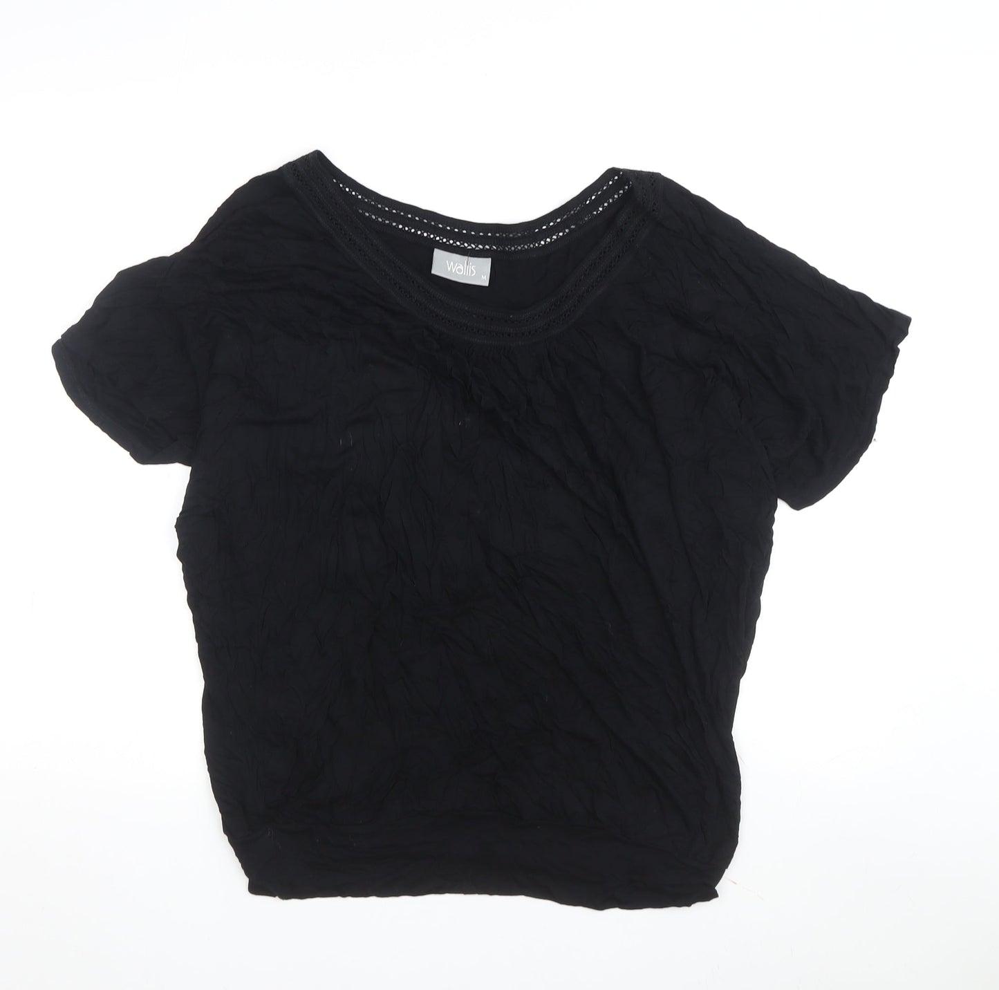 Wallis Women's Black Crochet Accent T-Shirt Size M