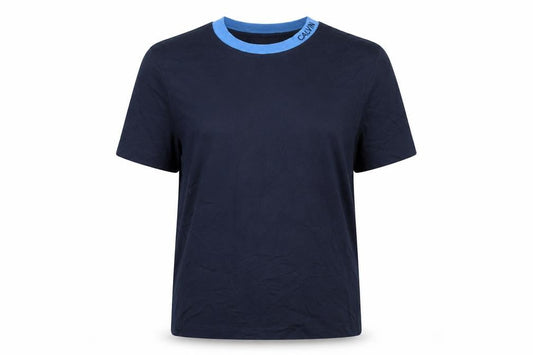 Calvin Womens Klein Blue T-Shirt XS Crew Neck