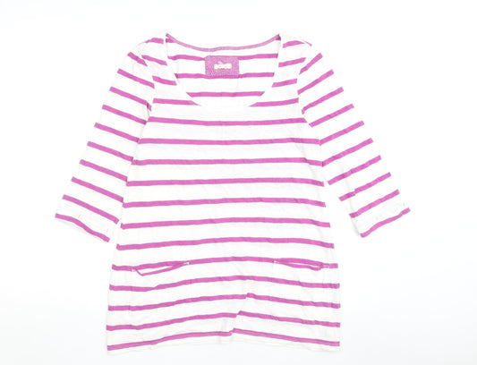 White Stuff Women's Striped T-Shirt Multicoloured Size 8