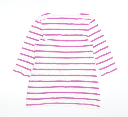 White Stuff Women's Striped T-Shirt Multicoloured Size 8