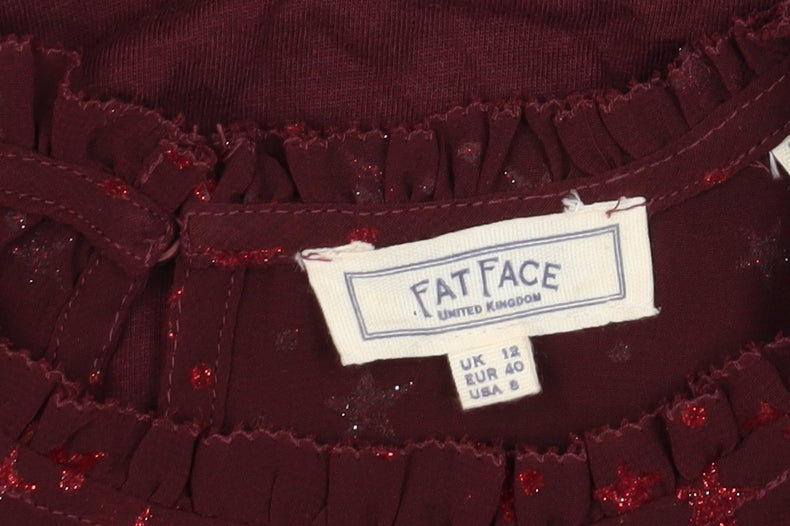 Fat Face Women's Red Tunic Blouse UK 12 Long Sleeve
