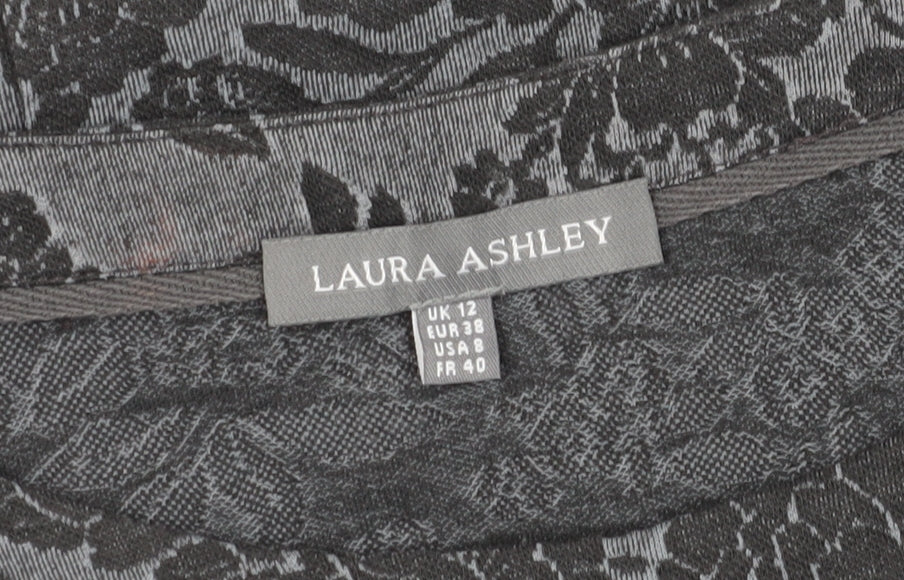 Laura Ashley Women's Grey Floral Dress, Size 12