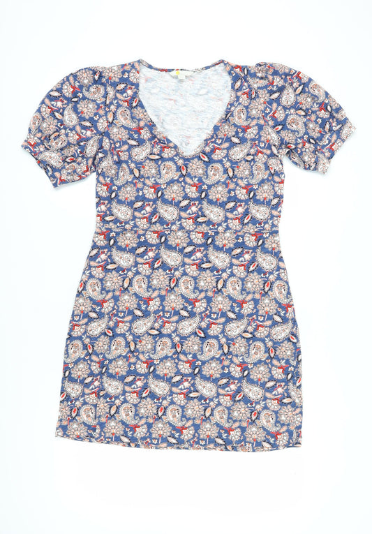 Boden Women's Blue Paisley Bodycon Dress Size 12