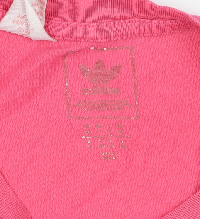 Adidas Womens Pink T-Shirt Size S Cotton Casual
