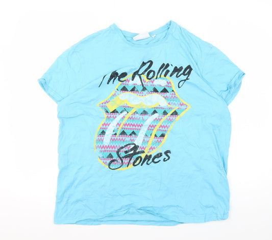 The Rolling Stones Blue Unisex T-Shirt L