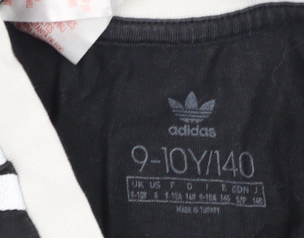 Adidas Boys Black T-Shirt 9-10 Years Sports Style
