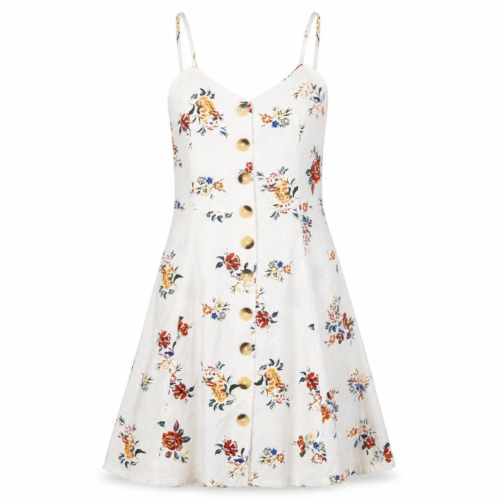 Earth Angel Women's Multicoloured Floral A-Line Dress XS