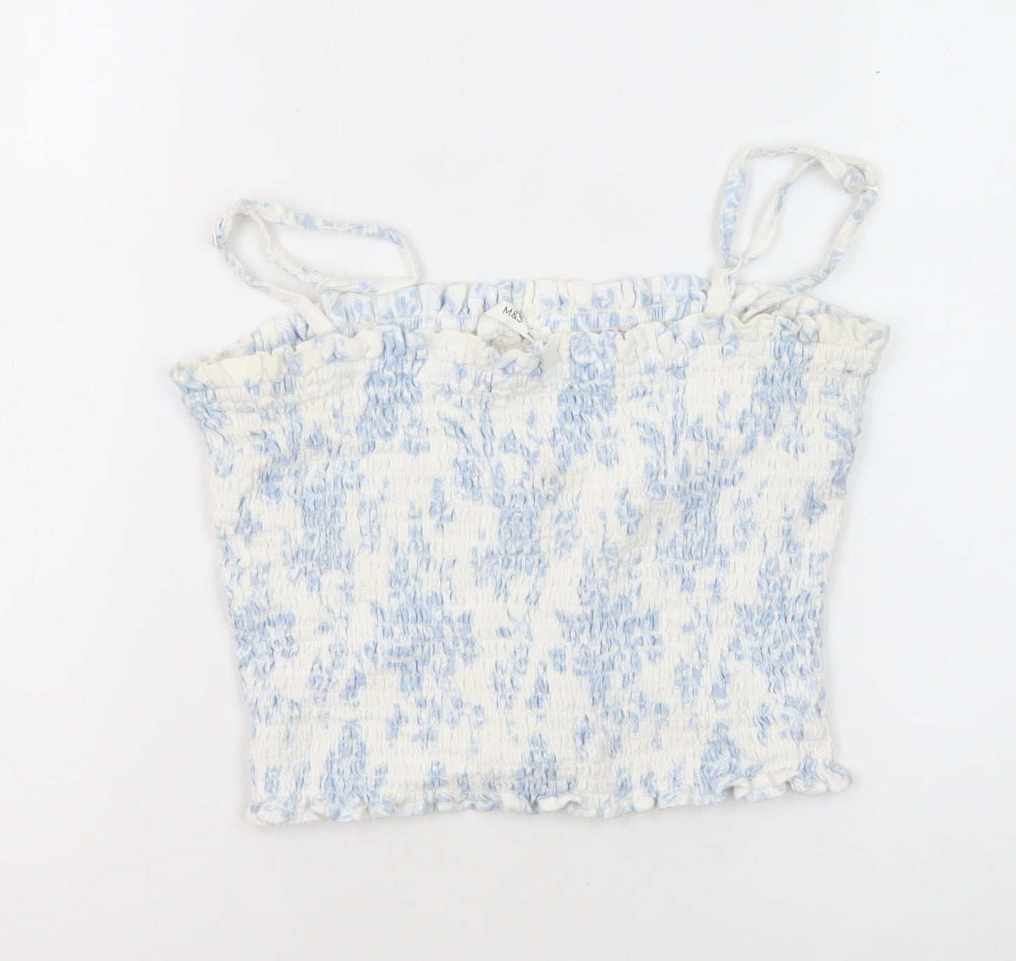 Marks and Spencer Teens White Cropped Camisole, Size 4
