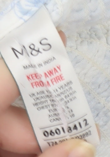 Marks and Spencer Teens White Cropped Camisole, Size 4