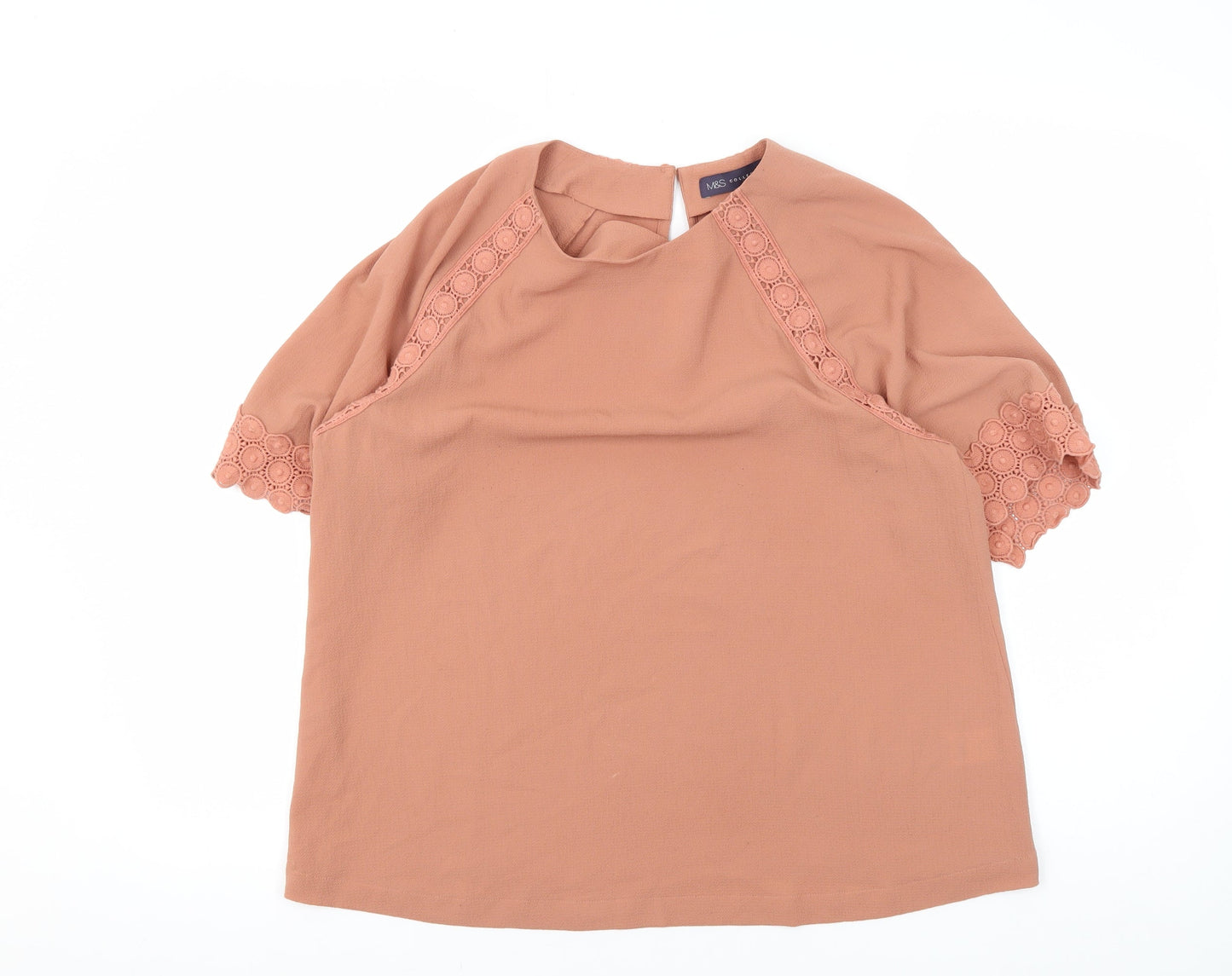 Marks and Spencer Women's Pink Lace Blouse Size 12