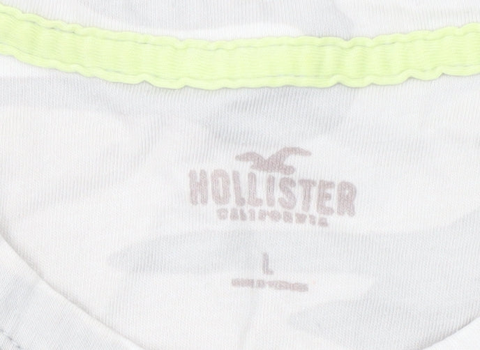 Hollister Men's Grey Camouflage T-Shirt, Size L, Regular Fit