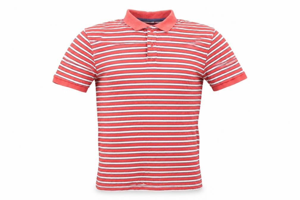 Cedarwood State Men's Red Striped Polo Medium
