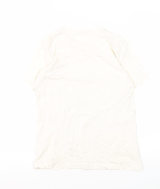 H&M Girls White Graphic T-Shirt, 10-11 Years, Logo Style