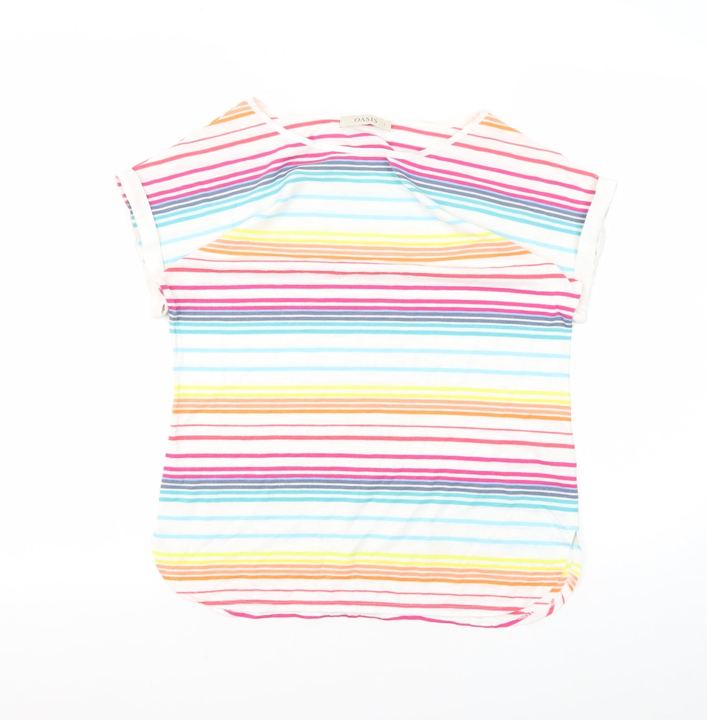 Oasis Women's Multicoloured Striped T-Shirt, Size S