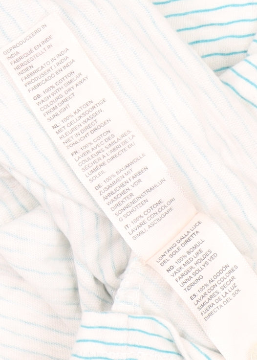 FatFace Girls White Striped T-Shirt 12 Years Tasselled Detail