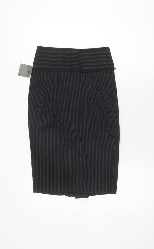 Zara Basic Women's Black XS Pencil Striped Skirt