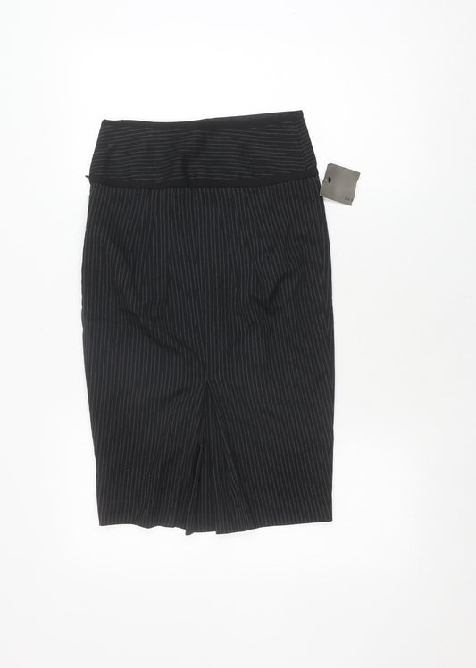 Zara Basic Women's Black XS Pencil Striped Skirt