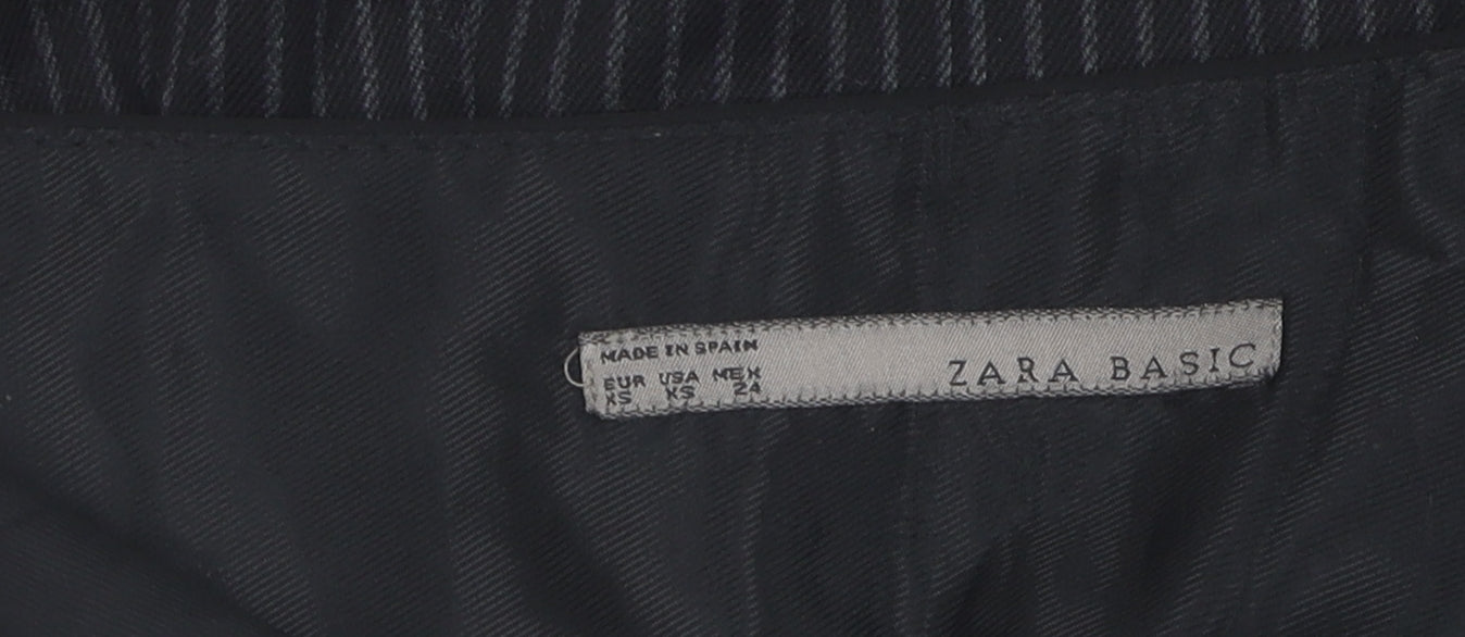 Zara Basic Women's Black XS Pencil Striped Skirt