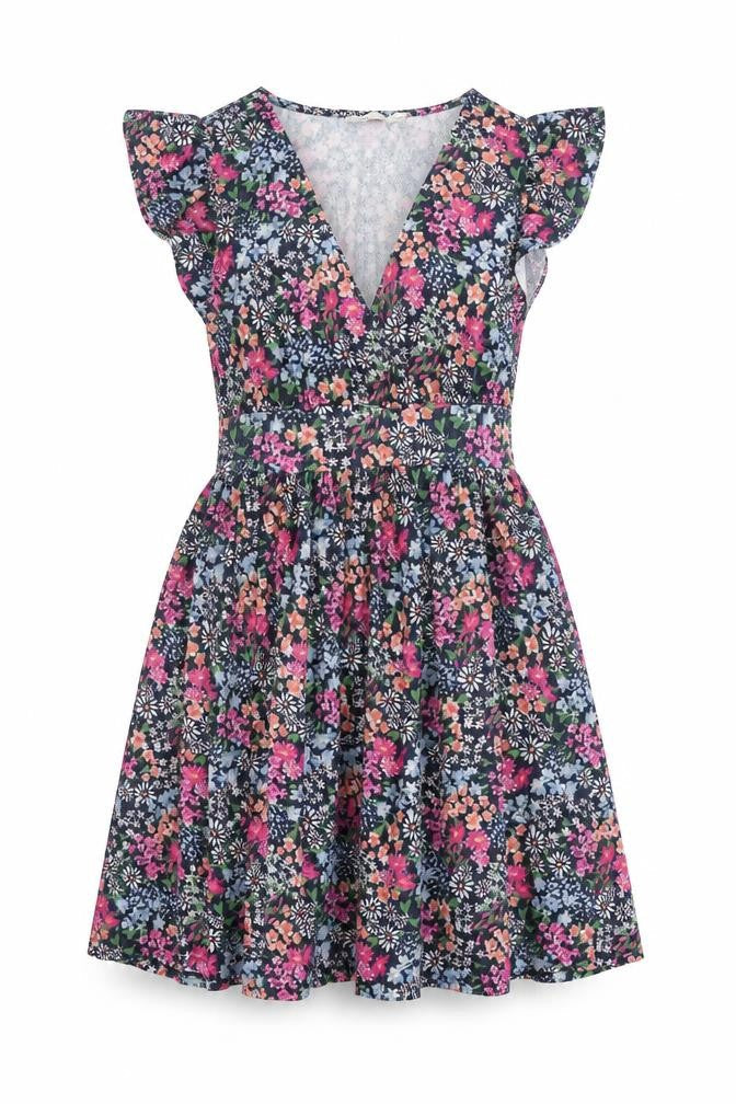 Oasis Women's Floral Dress S Multicoloured V-Neck