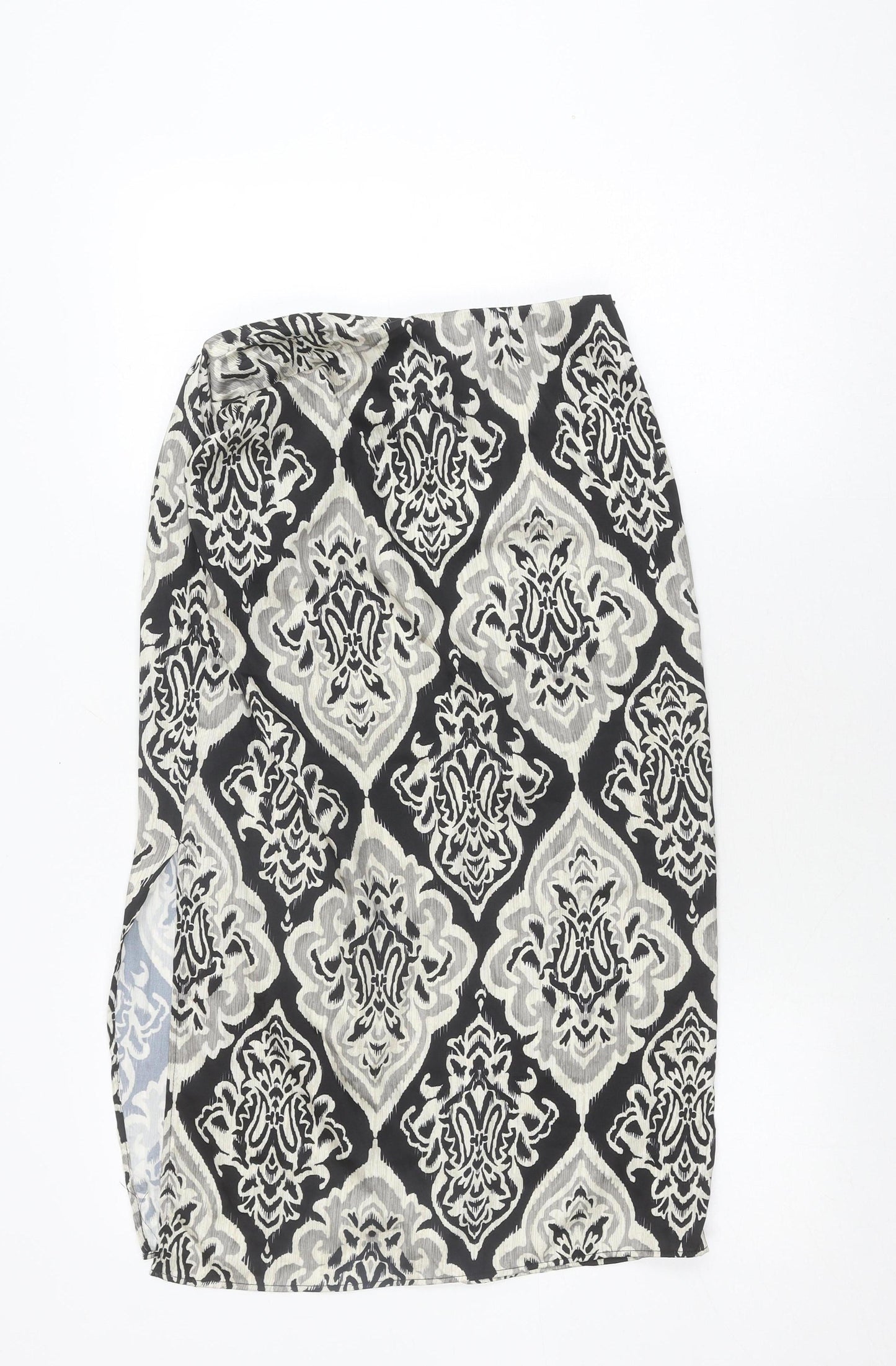 MNG Women's Black Geometric Pencil Skirt Size 10