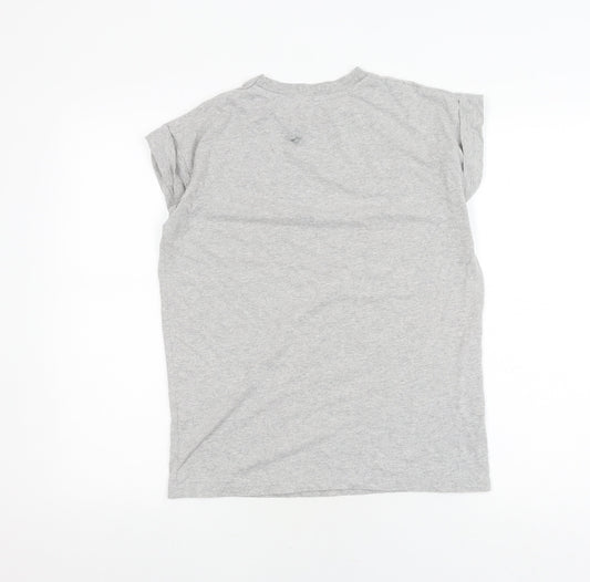 Coca-Cola Grey Graphic T-Shirt Santa Print Unisex R