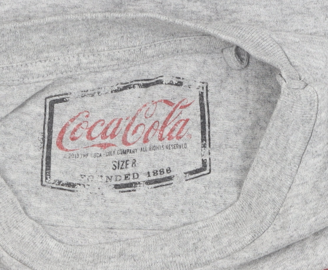 Coca-Cola Grey Graphic T-Shirt Santa Print Unisex R