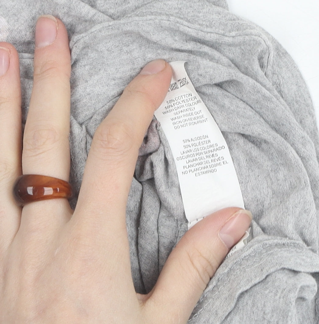 Coca-Cola Grey Graphic T-Shirt Santa Print Unisex R