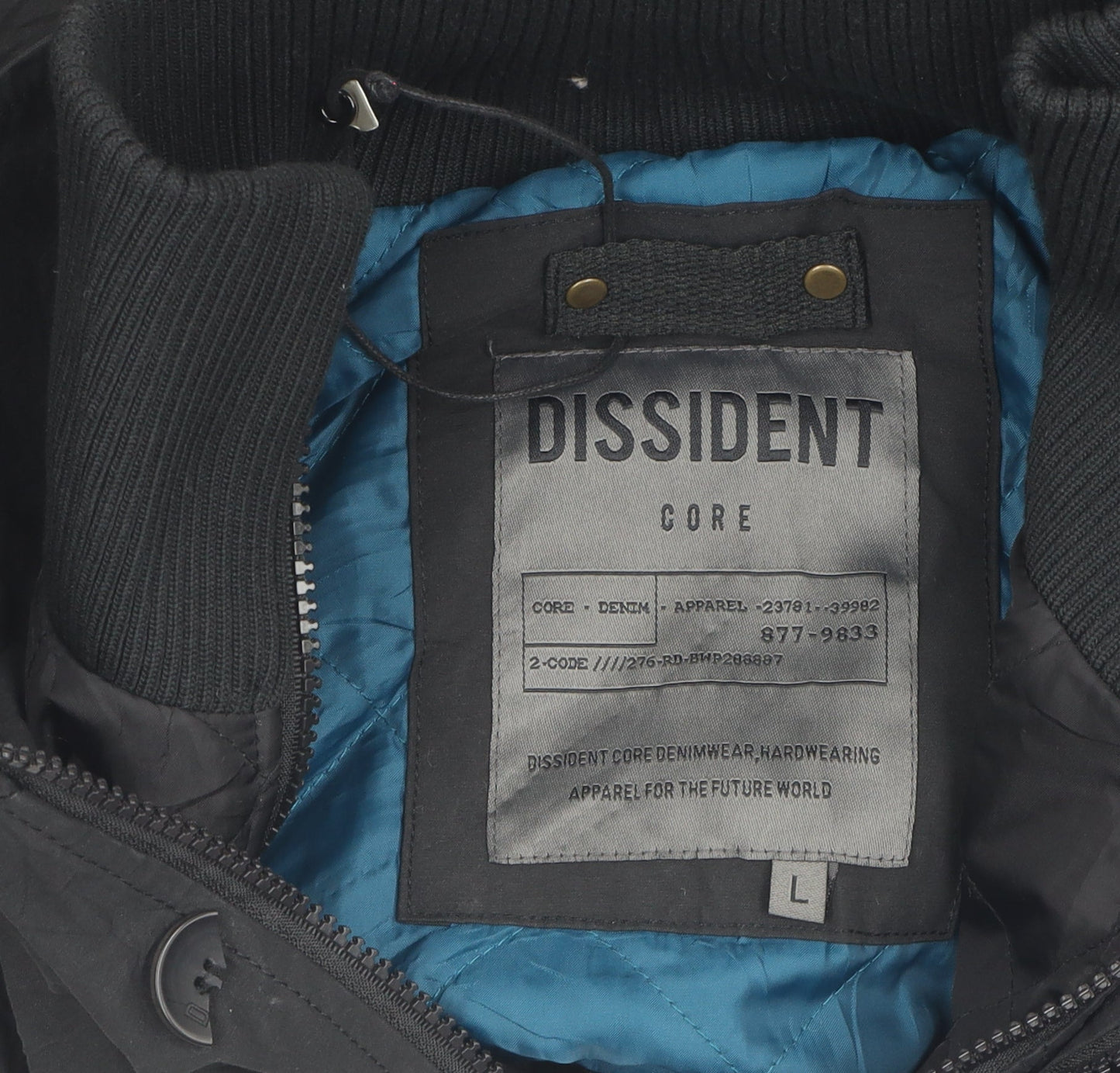Dissident Men's Black Bomber Jacket L for Casual Autumn/Winter