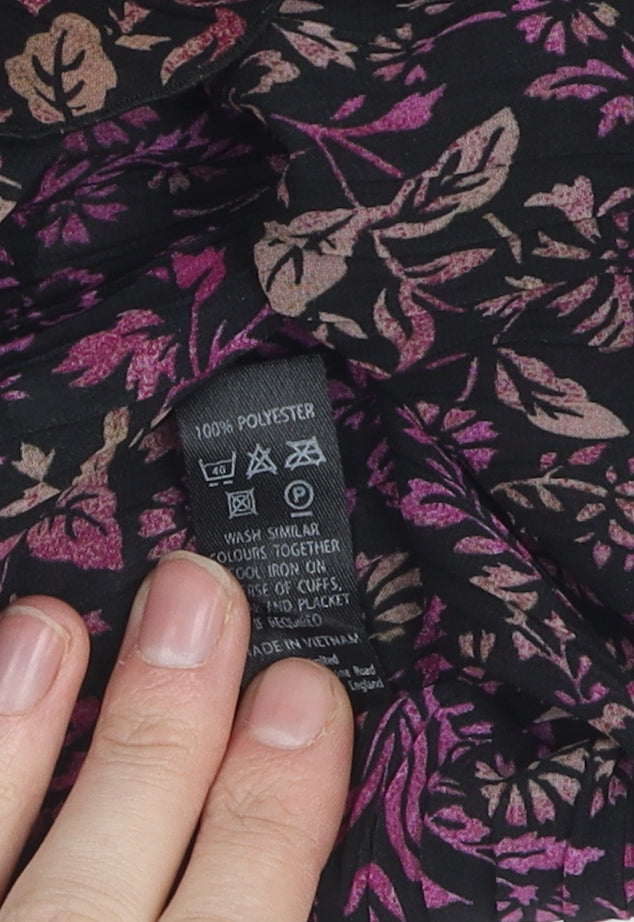 BHS Women's Multicoloured Floral Button-Up Shirt Size 18