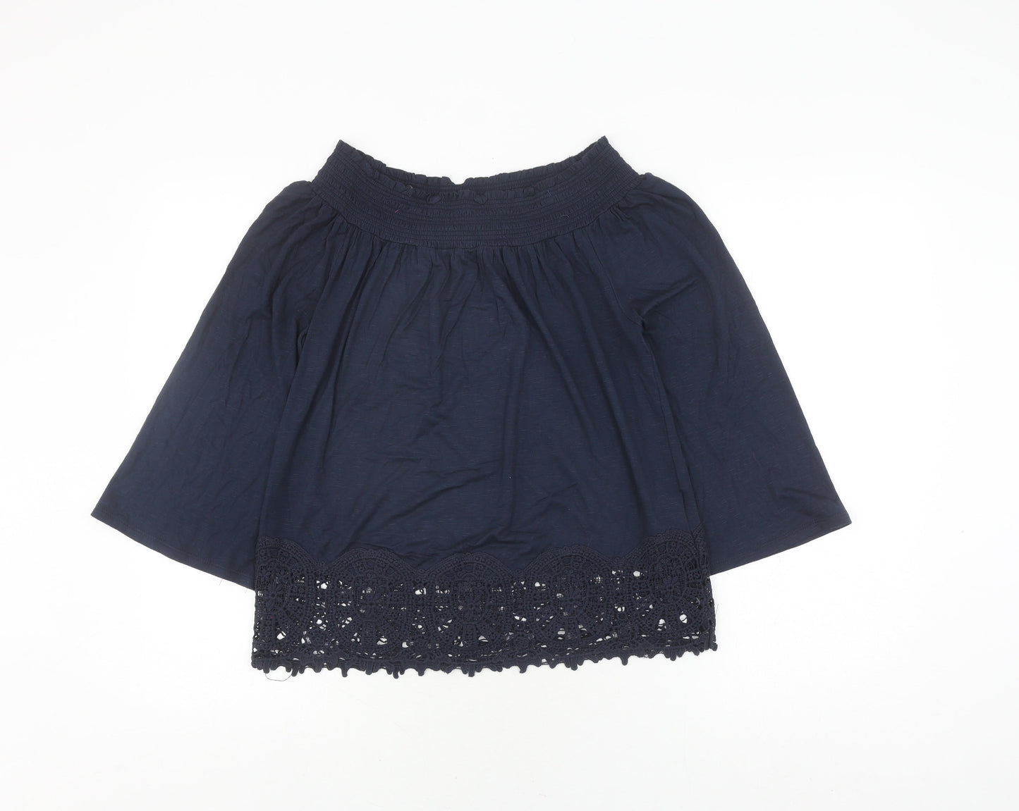 Adiva Women's Blue Crochet Accent Top, Size S