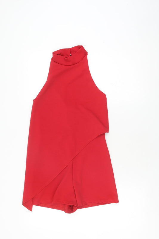 PrettyLittleThing Women's Red Sleeveless Playsuit