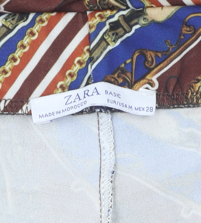 Zara Women's Geometric Wide-Leg Trousers